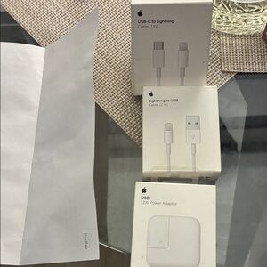 Apple White Charging Cable and Adapter Set